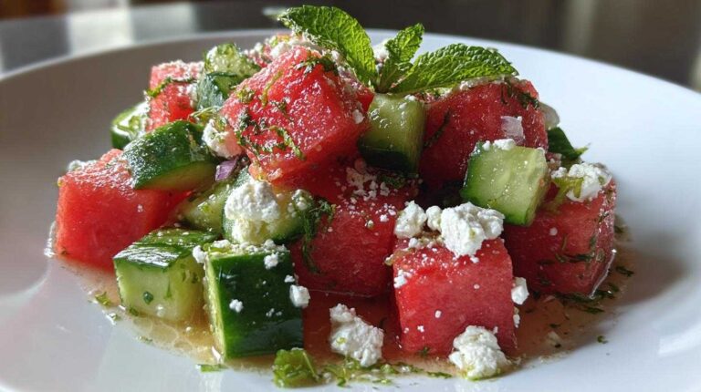 Watermelon Feta Cucumber Salad (Refreshing Summer Salad)