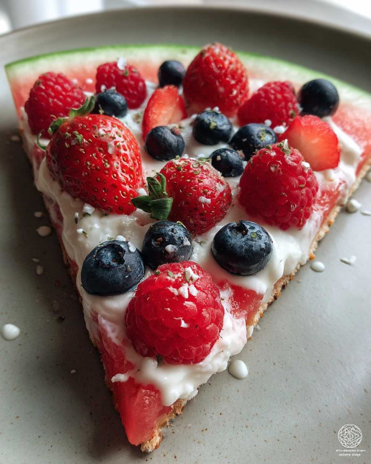 Watermelon “Pizza” with Yogurt & Berries - detail 3