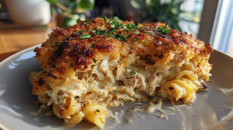 Cheesy tuna noodle casserole