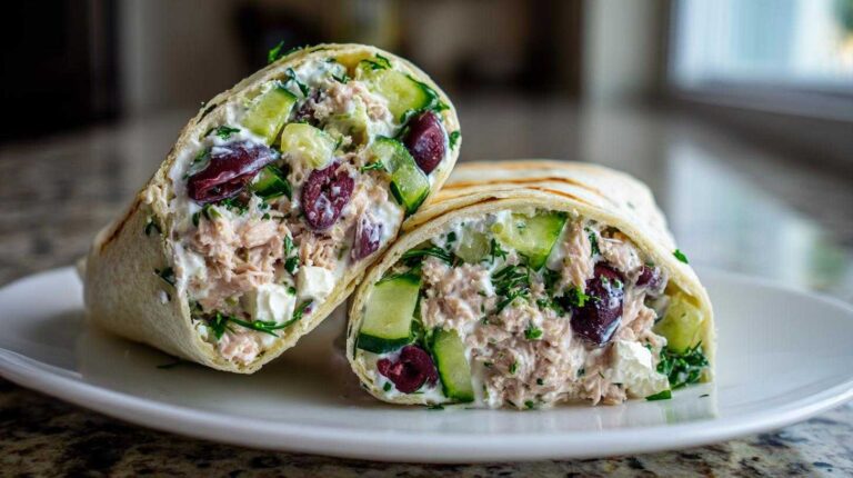 Greek tuna wrap