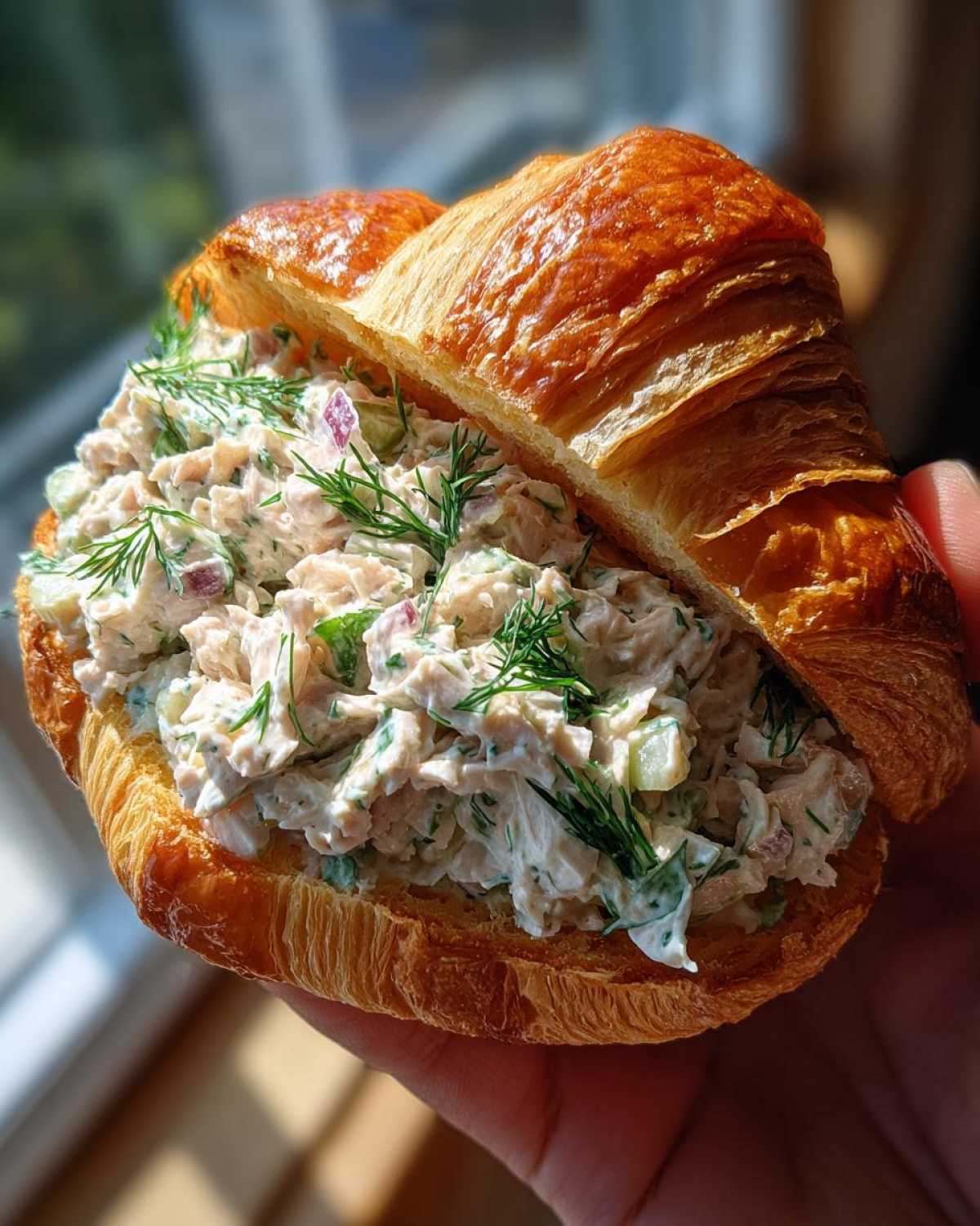 Lemon Dill Tuna Salad Sandwiches on Croissants - detail 1