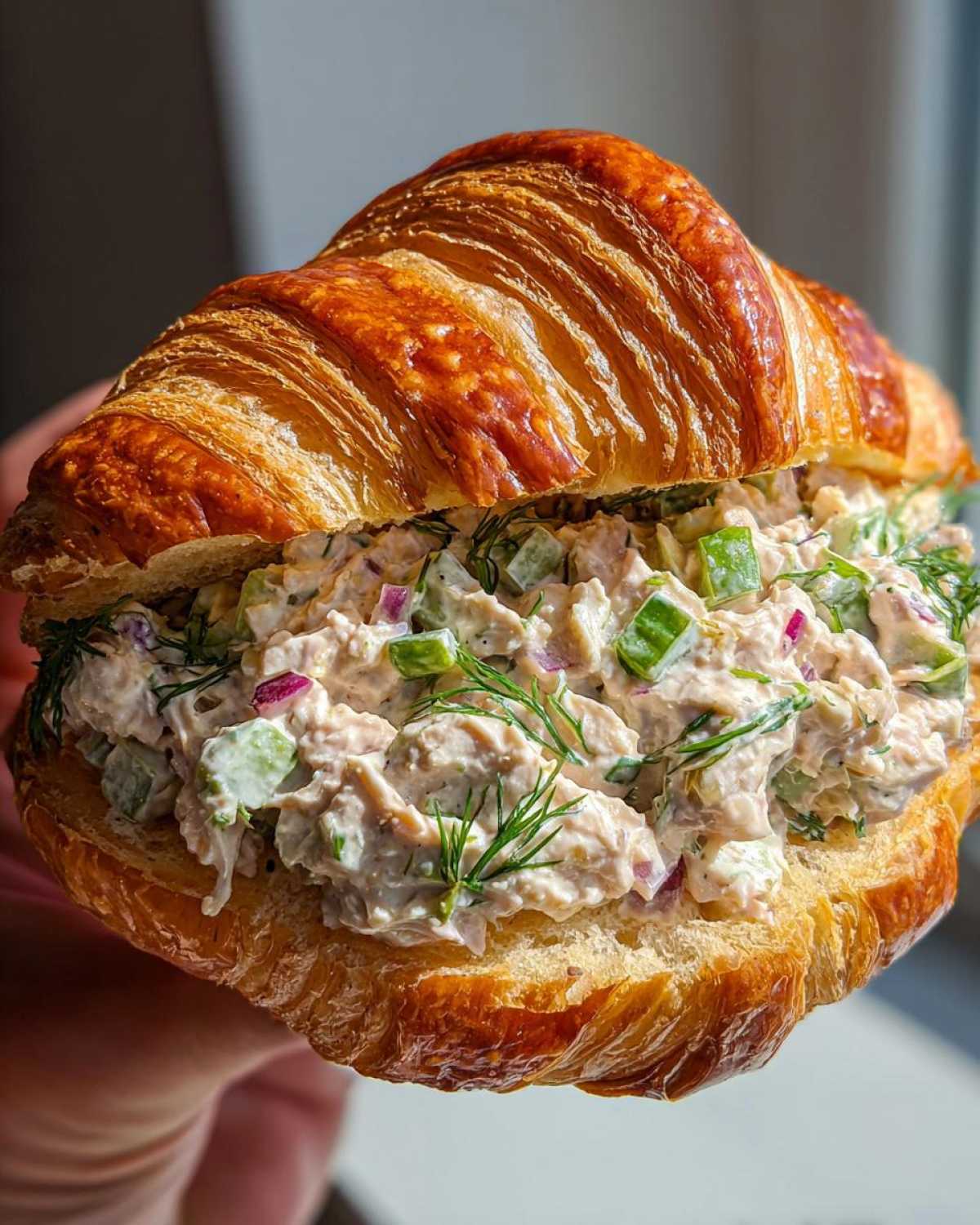 Lemon Dill Tuna Salad Sandwiches on Croissants - detail 2