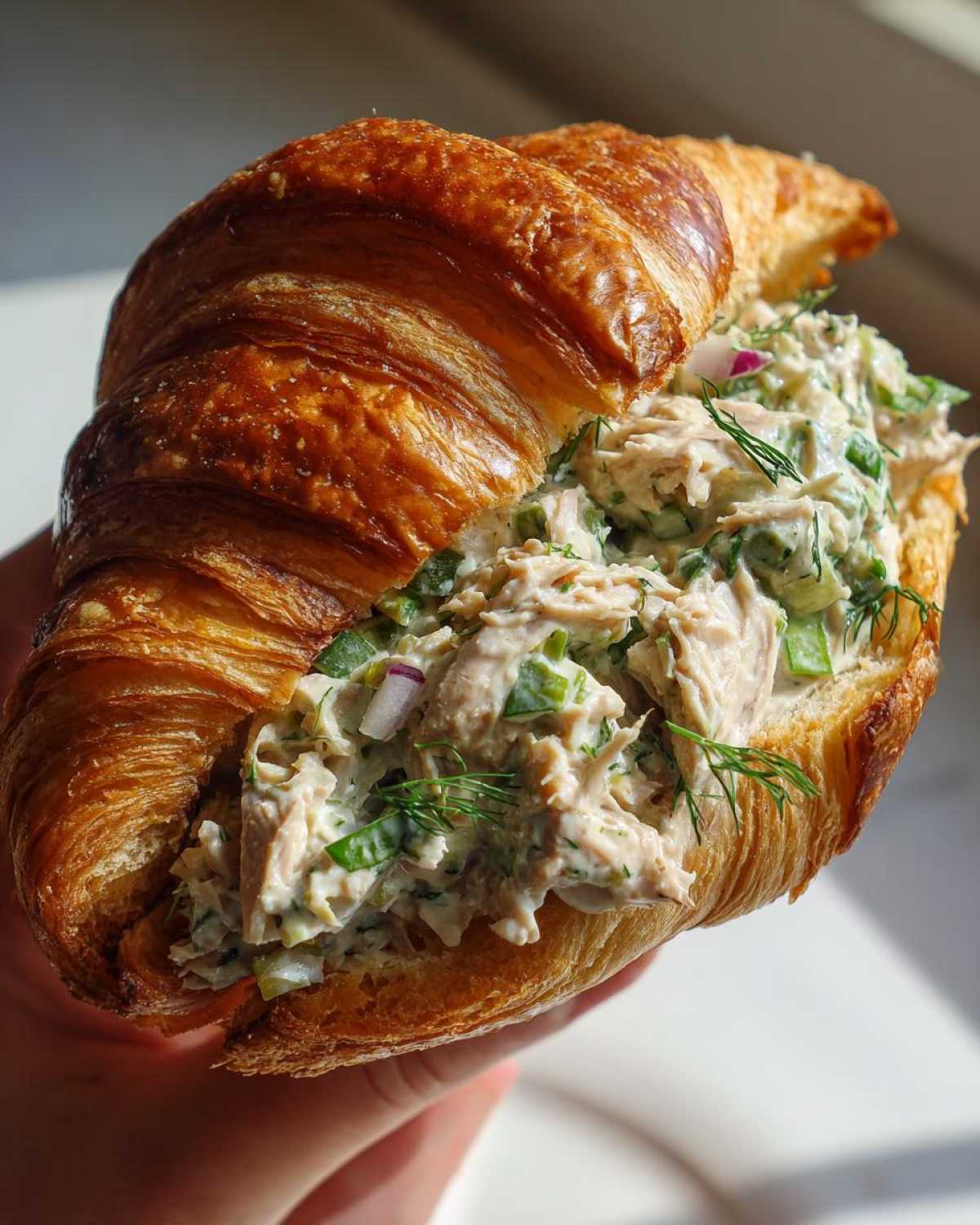 Lemon Dill Tuna Salad Sandwiches on Croissants - detail 3