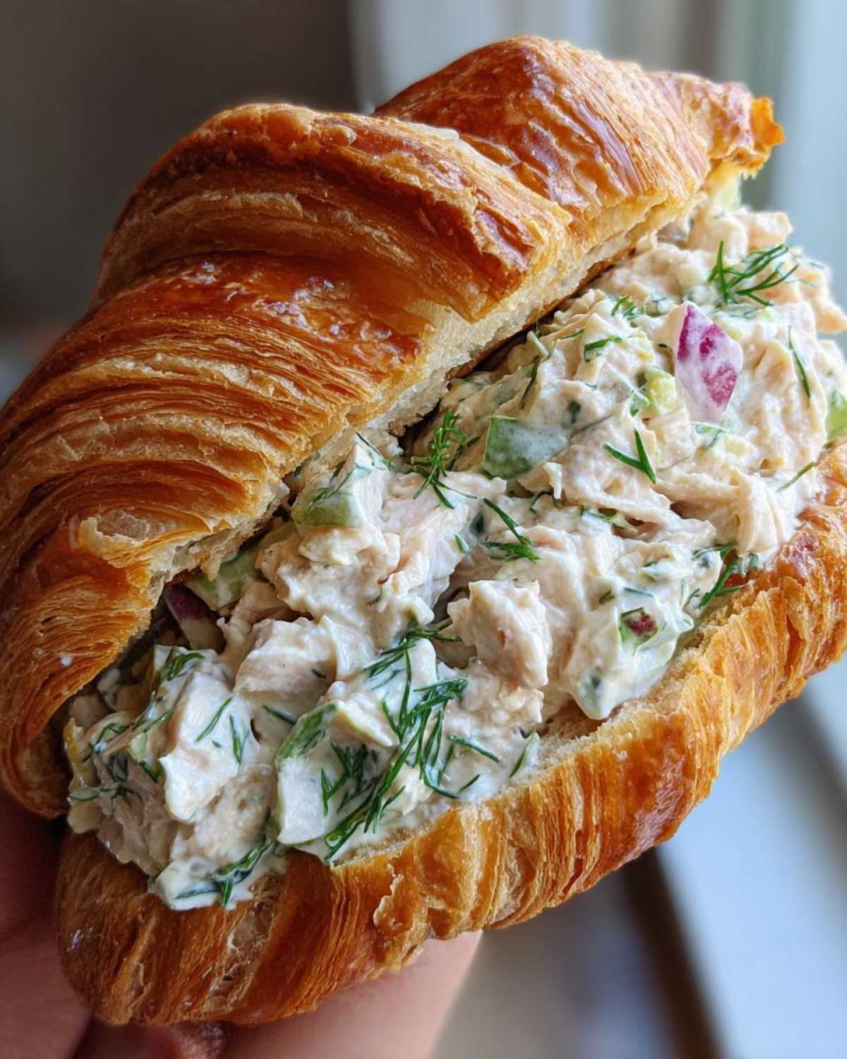 Lemon Dill Tuna Salad Sandwiches on Croissants - detail 4