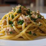 Lemon garlic tuna pasta