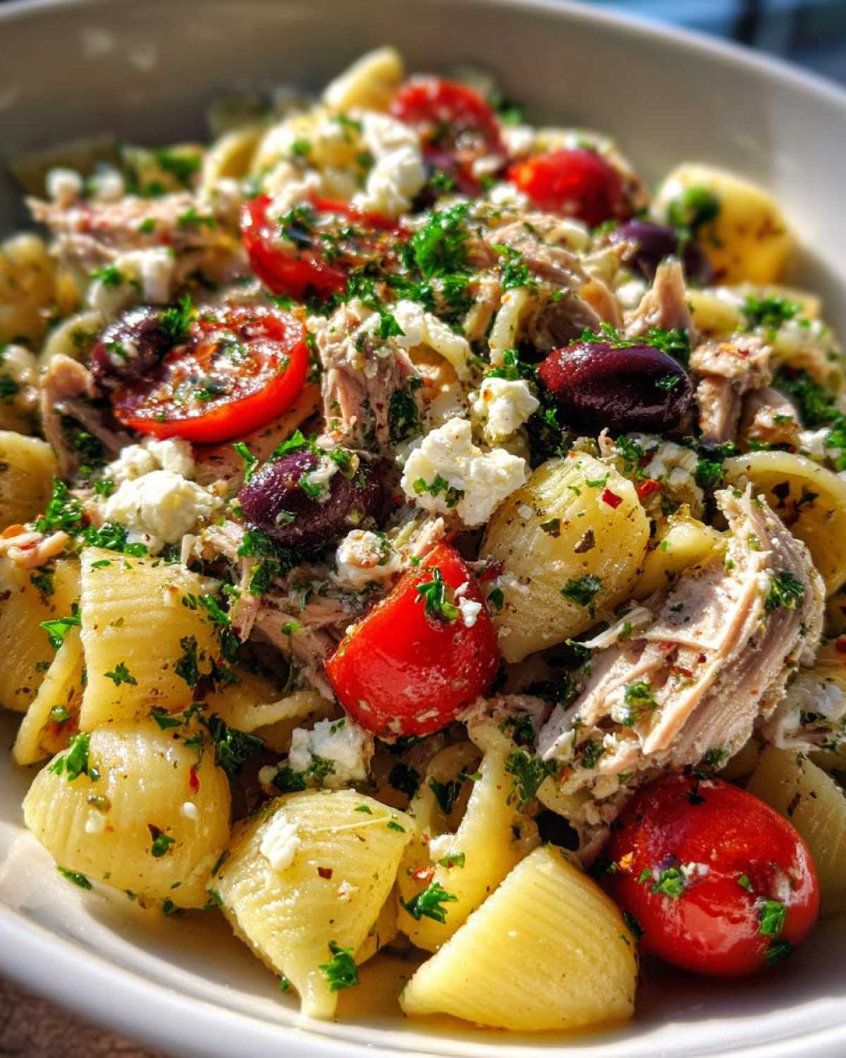 Mediterranean tuna pasta salad - detail 3