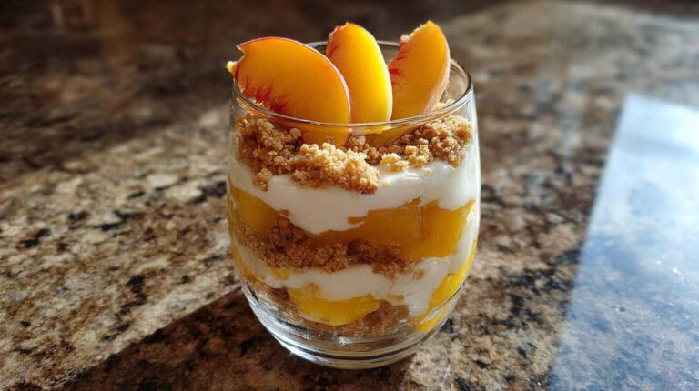 No-Bake Peach Cheesecake Parfaits