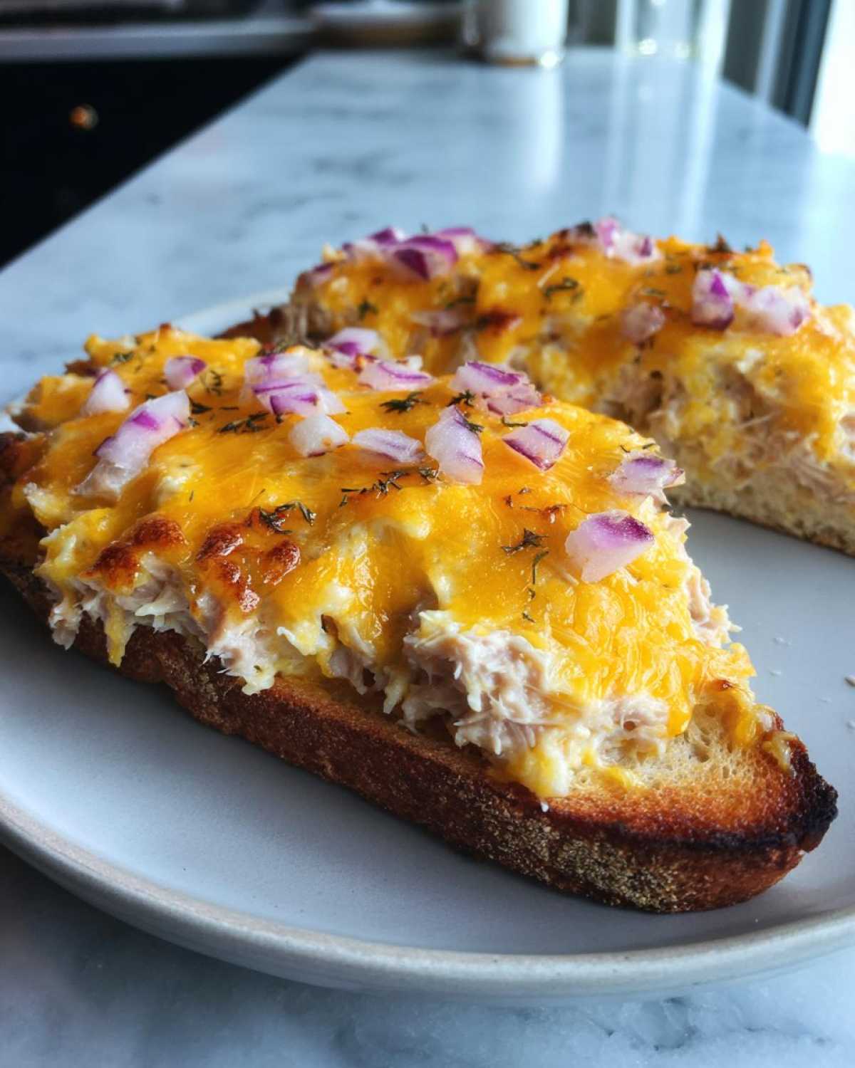Open-faced tuna melt - detail 3