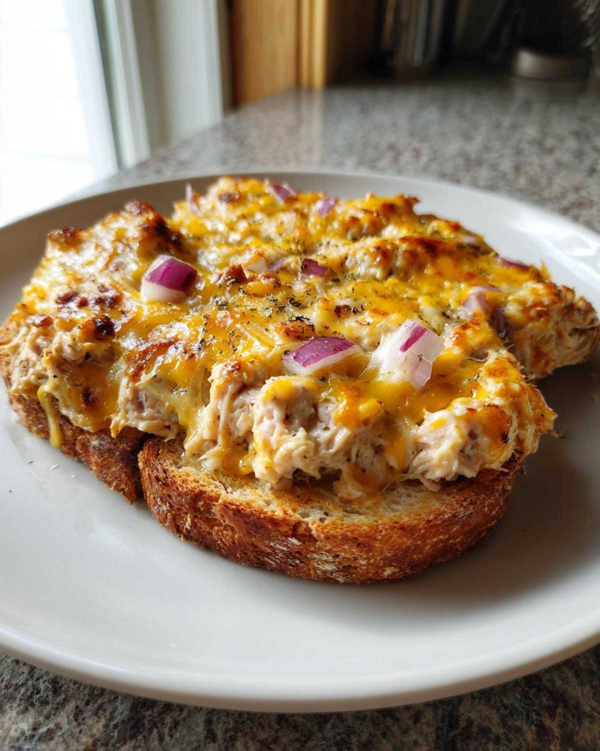 Open-faced tuna melt - detail 4