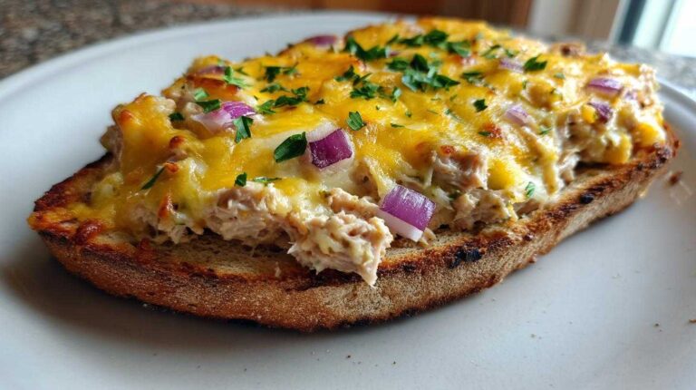 Open-faced tuna melt