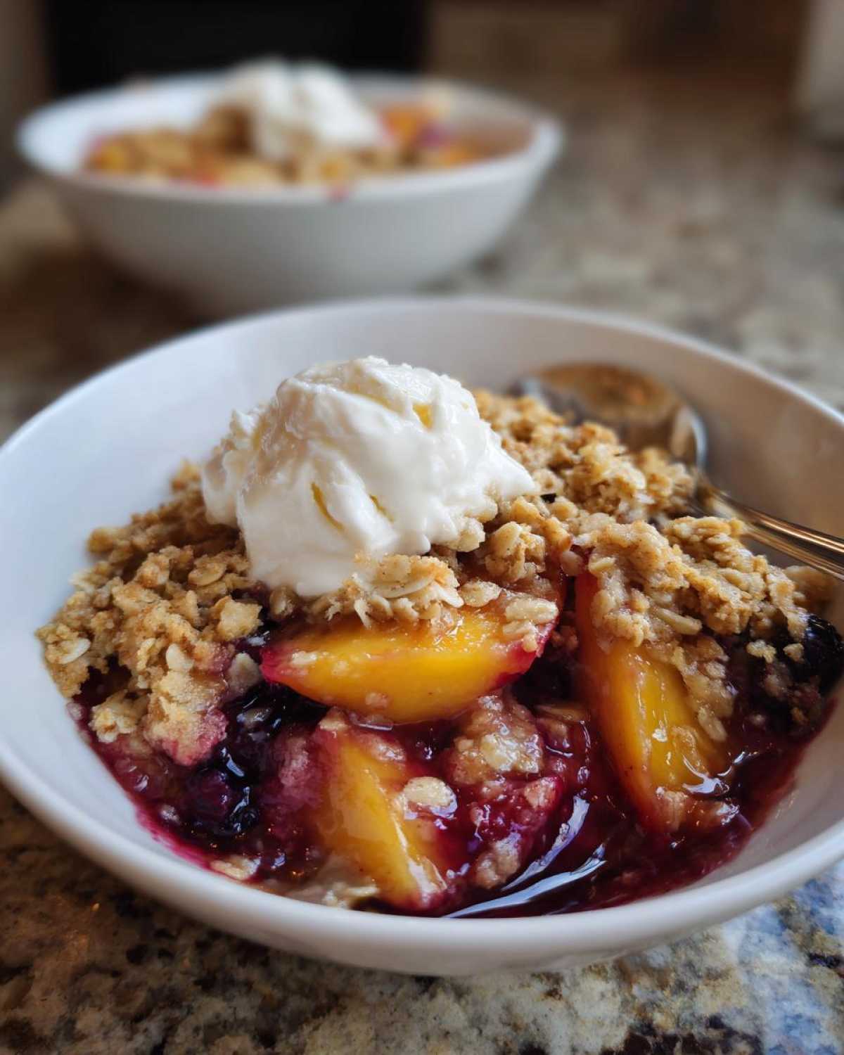 Peach & Blueberry Crisp - detail 2