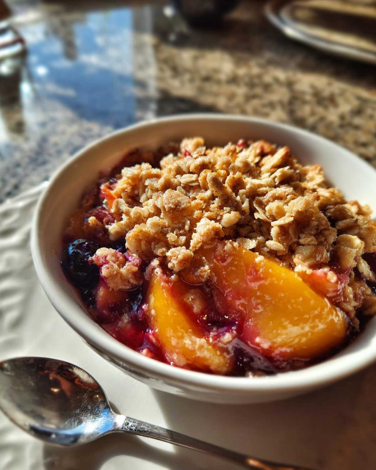Peach & Blueberry Crisp - detail 3