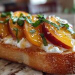Peach Bruschetta with Goat Cheese & Honey