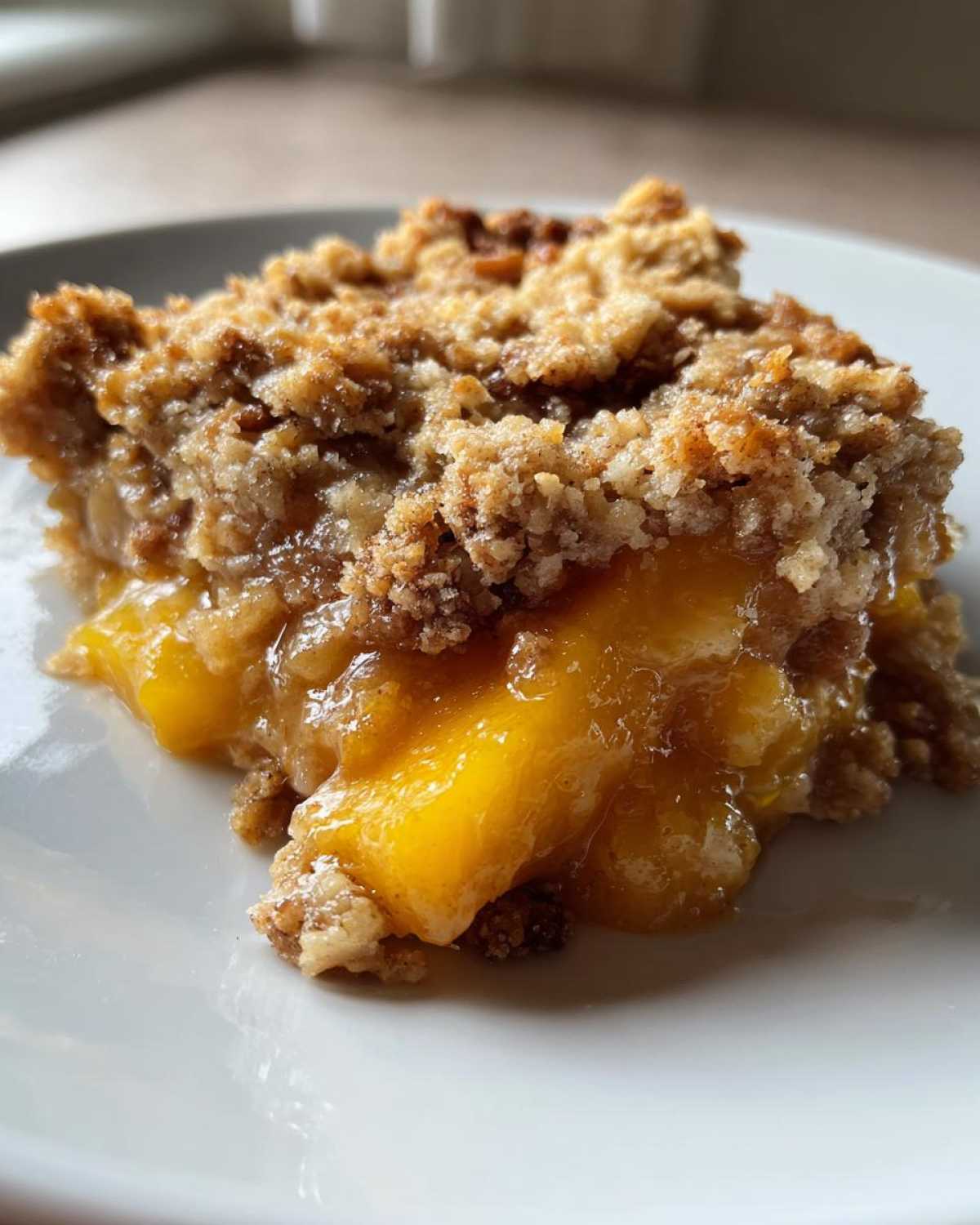 Peach Cobbler Recipe with Brown Sugar Pecan Crust - detail 4