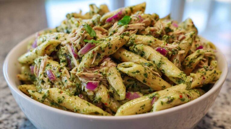 Pesto tuna pasta salad