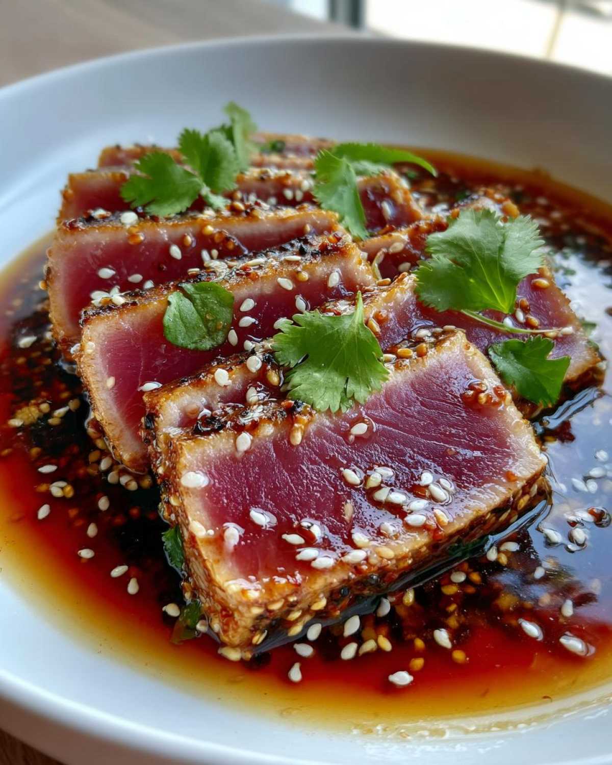 Seared Ahi Tuna Steaks with a Ginger Soy Marinade - detail 1