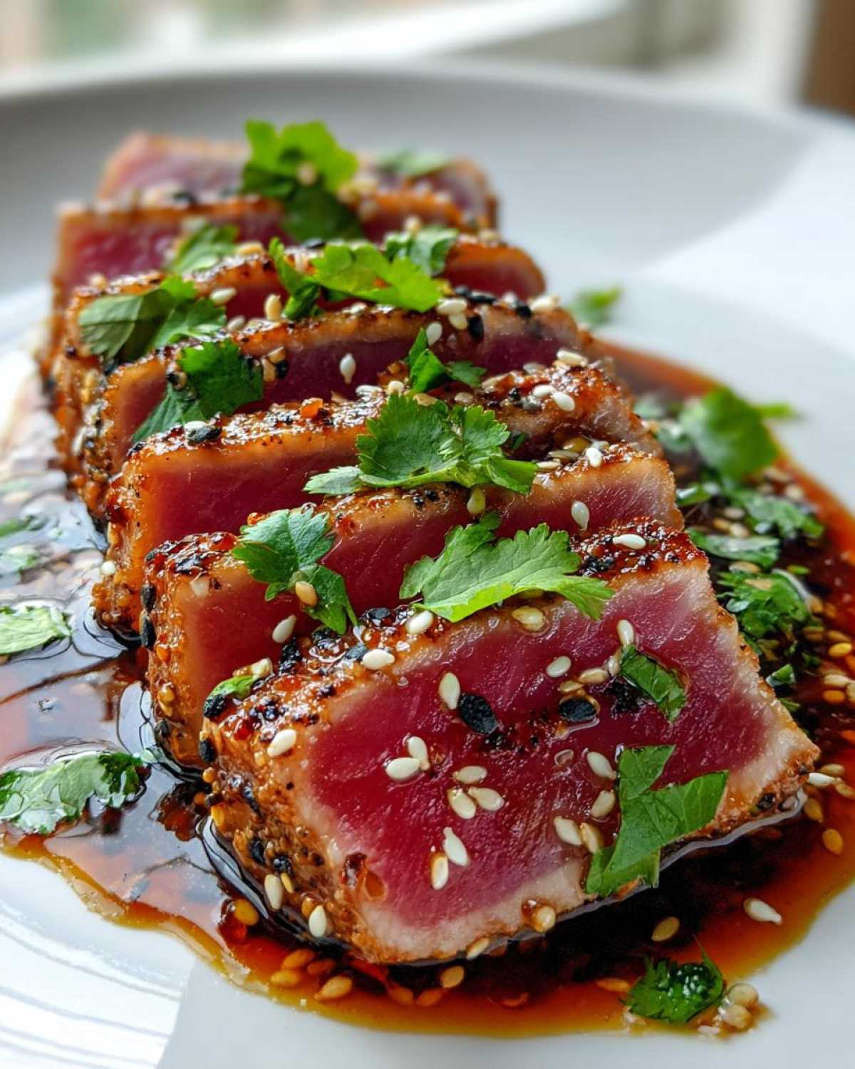 Seared Ahi Tuna Steaks with a Ginger Soy Marinade - detail 3