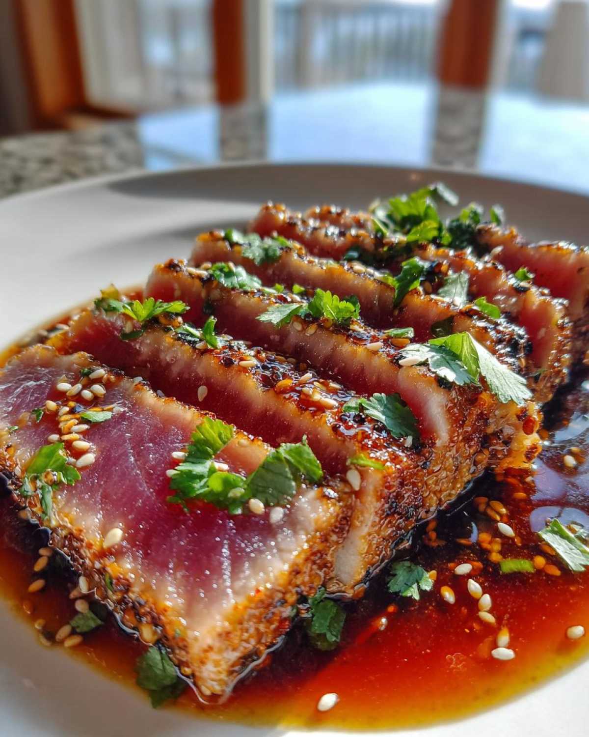 Seared Ahi Tuna Steaks with a Ginger Soy Marinade - detail 4