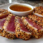 Sesame-crusted tuna steak