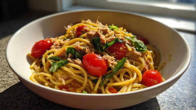 Tomato basil tuna pasta