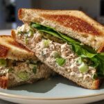 Tuna salad sandwich with celery