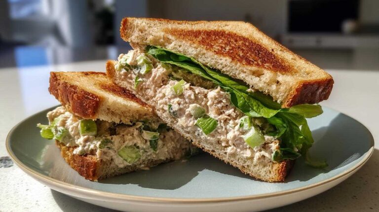 Tuna salad sandwich with celery