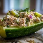 Tuna salad-stuffed cucumbers