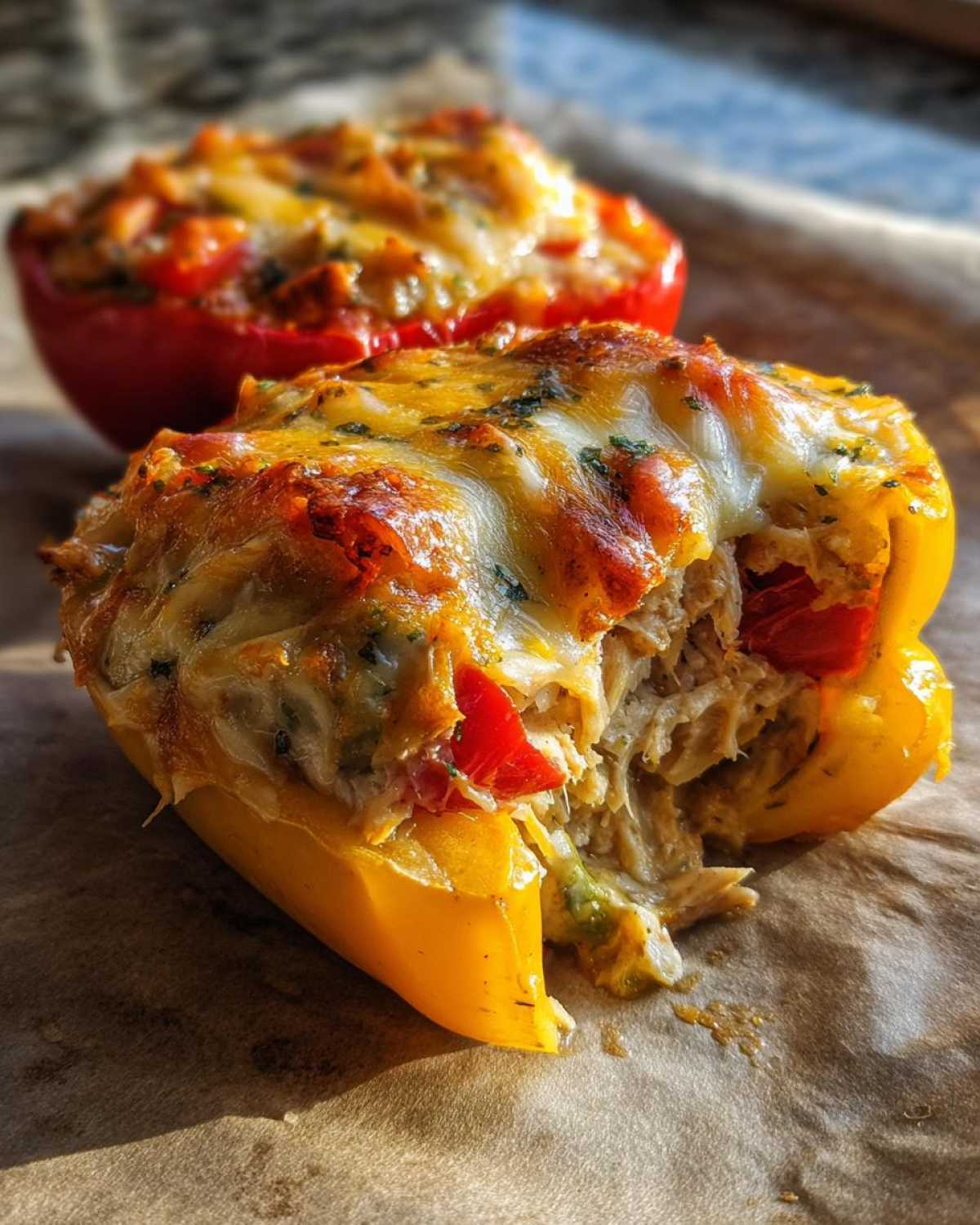 Tuna-stuffed bell peppers - detail 1