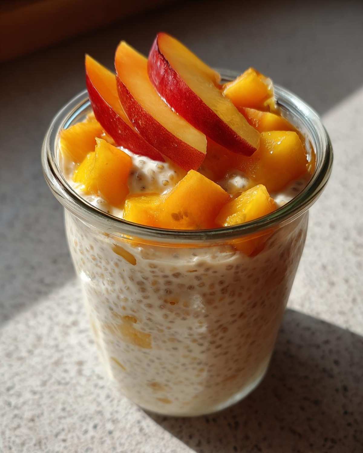 Vegan Coconut-Peach Chia Pudding - detail 1
