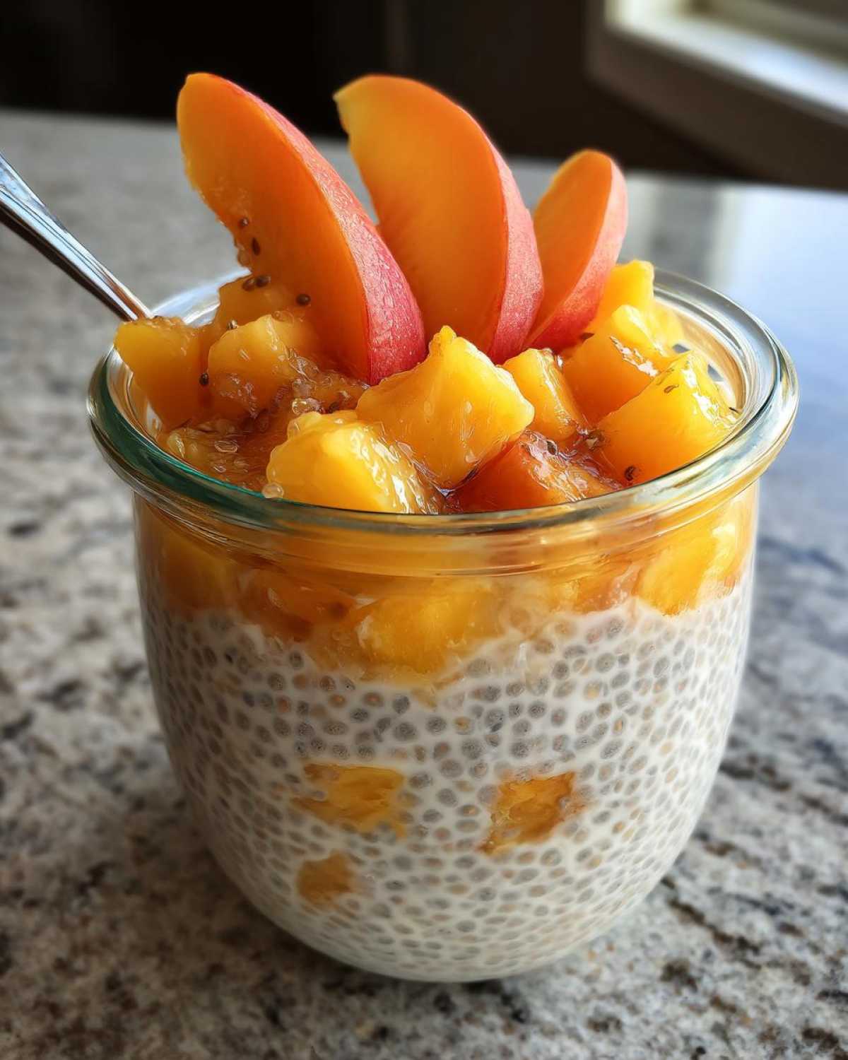 Vegan Coconut-Peach Chia Pudding - detail 2