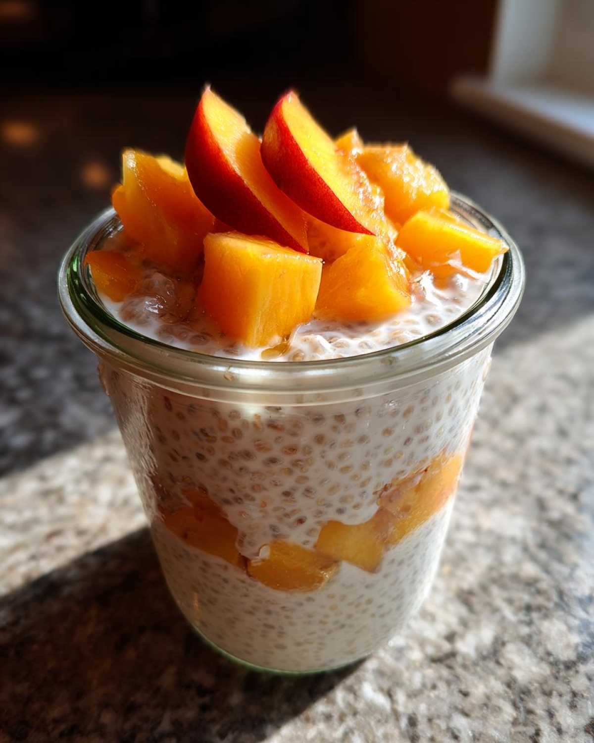 Vegan Coconut-Peach Chia Pudding - detail 3
